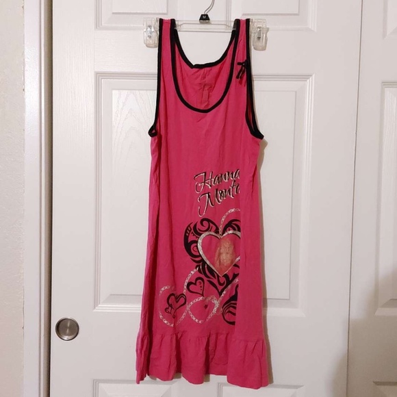 Disney Hannah Montana| Hot Pink Pajama ruffle tank dress |Size: Medium (Junior) - Picture 1 of 7